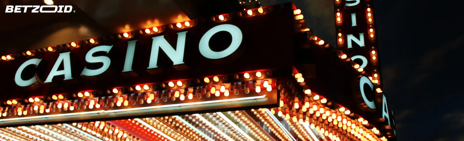 Casino sign with lights.