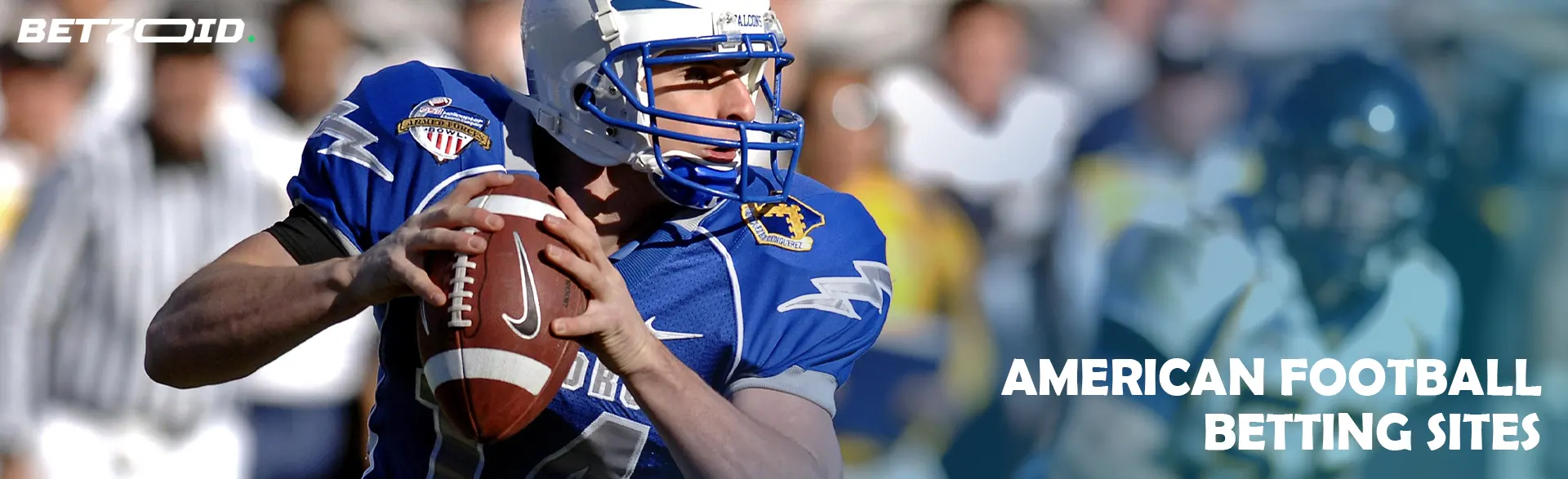 American football player with ball.
