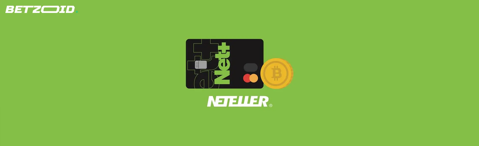 Carta Net+ Neteller con logo Bitcoin.