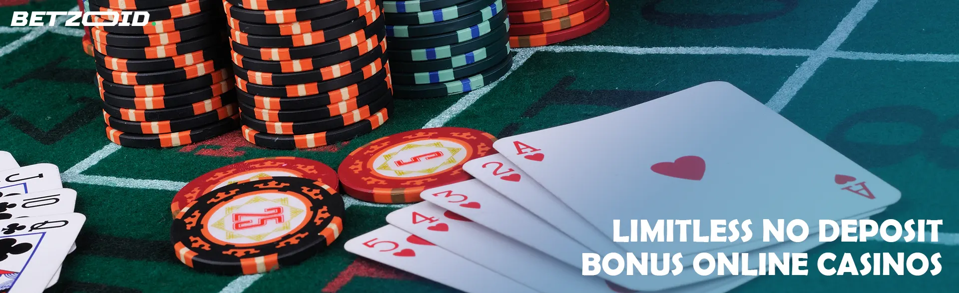 Cards and chips on the casino table.
