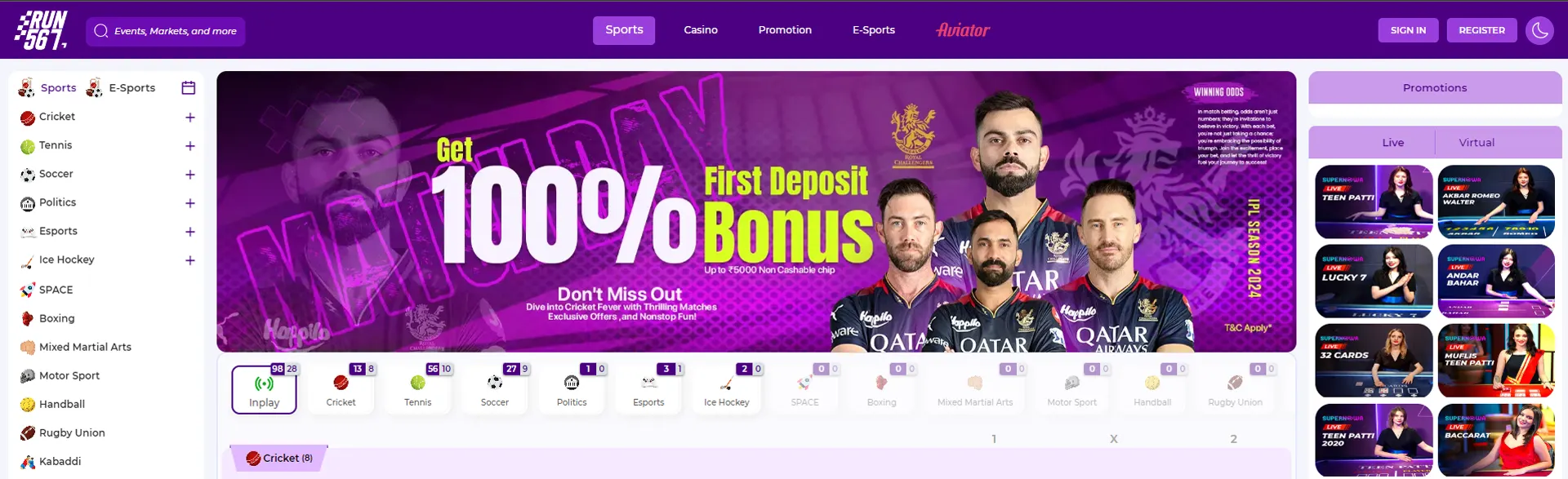 Run567 betting platform review with easy navigation and sports options.